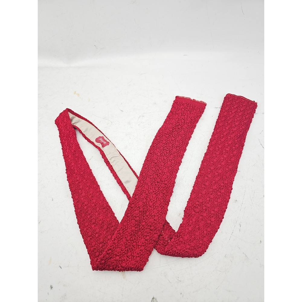 Wembley Red Knit Skinny Tie